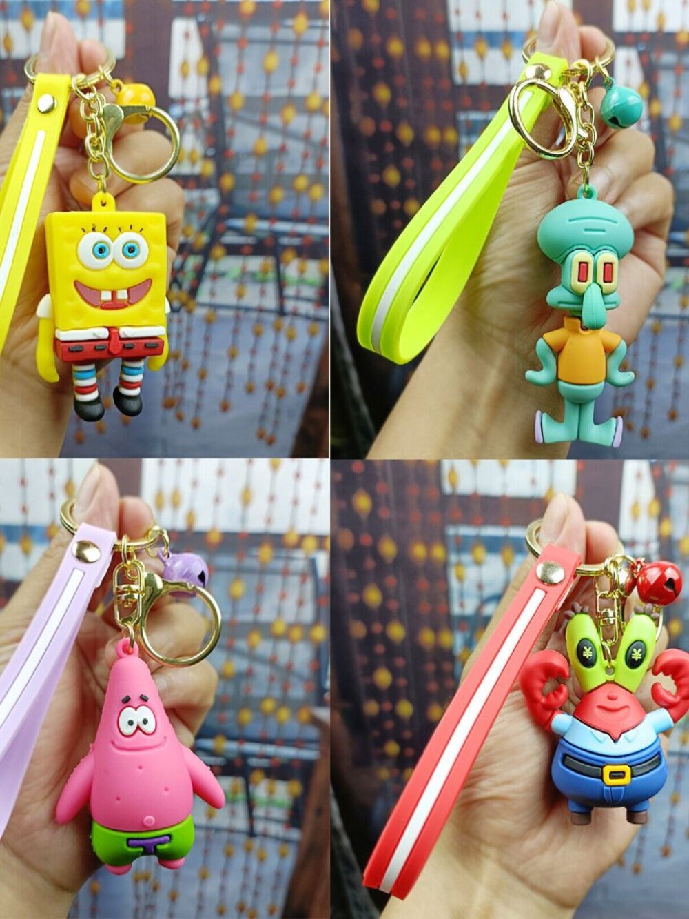 SpongeBob SquarePants cartoon rubber keychains